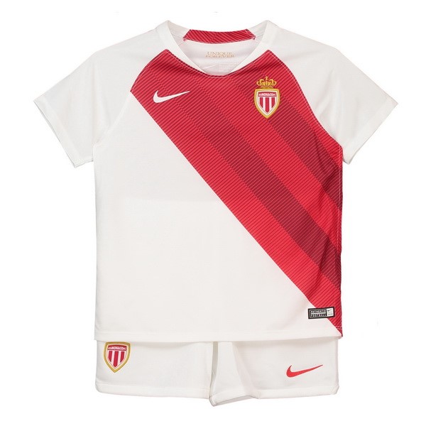 Camiseta AS Monaco Primera Niño 2018-2019 Blanco Rojo